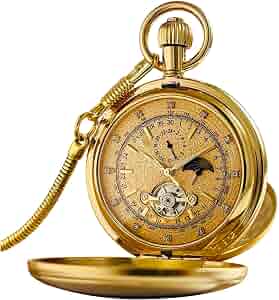 Amazon.com: VIGOROSO Mechanical Pocket Watches for Men with Chain